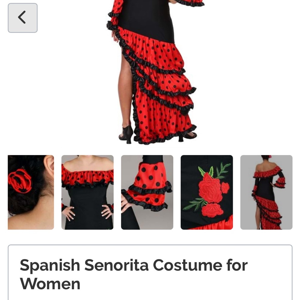 Red and Black Spanish Senorita - Flamenco Dress - Costume